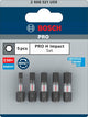 Bosch accessoires pro h impact bits | h3 | h4 | h5 (x2) | h6 | 25 mm | 5 stuks - 2608521u59