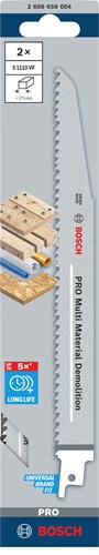Bosch accessoires pro multi material demolition s1110vf zaagblad | 1 |6 x 22 x 225 mm | 2-delig - 2608659004 - afbeelding 1