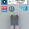 Bosch accessoires pro phillips slagschroefbit | ph3 | 55 mm | 2-delig - 2608522521