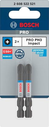 Bosch accessoires pro phillips slagschroefbit | ph3 | 55 mm | 2-delig - 2608522521 - afbeelding 1
