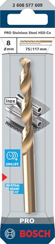 Bosch accessoires pro stainless steel metaalboor hss-co | din 338 | 8 x 75 x 117 mm - 2608577609 - afbeelding 2