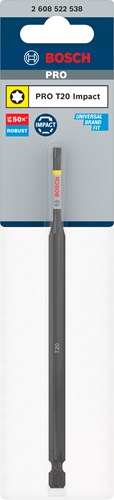 Bosch accessoires pro torx slagschroefbit | t20 | 150 mm - 2608522538 - afbeelding 1