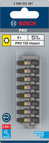 Bosch accessoires impact insert bit 25mm, 8xt25