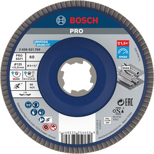 Bosch accessoires x-lock lamellenschijf schuin, kunststof ø125mm, g 60, x571, best for metal - 2608621768