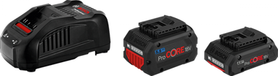 Bosch blauw 18v starterset met 2 accu's | 1x procore18v 5.5ah + 1x procore18v 4,0ah + lader gal 1880 cv - 1600a0214a