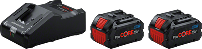 Bosch blauw 2 x procore18v 8.0ah + 1 x gal 18v-160 | accuset - 1600a02t5p