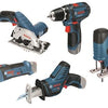 Bosch blauw 5 toolkit gsr 12v-15 + gst 12v-70 + gop 12v-28 + gks 12v-26 + gsa 12v-14 (3x 3.0ah accu) - 0615a0017c