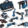 Bosch blauw 8 toolkit 18v | combopack 4 x 5.0ah + lader | in tas - 0615a5004a
