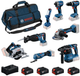 Bosch blauw 8 toolkit 18v | combopack 4 x 5.0ah + lader | in tas - 0615v00061