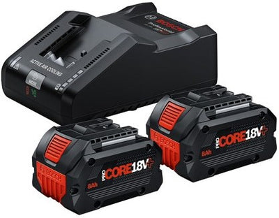 Bosch blauw accu starterset | 2 x procore18v+ 8.0ah + gal 18v-160 professional - 1600a02x03