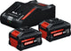 Bosch blauw accu starterset exba18v-80 160 | 2x 8.0ah exba18v-80 accu + lader exal18v-160 - 1600a0373t