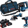 Bosch blauw accutoolkit 3 toolkit 18v gsr 18v-65 + gws 18v-8 + gbh 18v-22 | 2x gba 18v 4.0ah + lader gal 18v-40 - 0615a50094