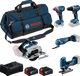Bosch blauw accutoolkit 5-toolkit 18v | gsr 18v-65 + gdx 18v-285 + gks 18v-57-2 + gop 18v-34 + gst 18v-125 s |incl. 2x gba 18v 5,0ah + lader - 0615a500bv