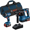 Bosch blauw | combopack | gsb 18v-45 + gbh 18v-22 | 18v | 2 x 4.0ah + lader | in tas - 0615a50039