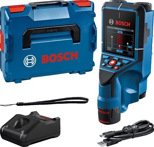 Bosch professional d-tect 200 c - leidingzoeker- inclusief 1x accu 12v gba 2.0 ah - usb-c kabel - handlus - l-boxx