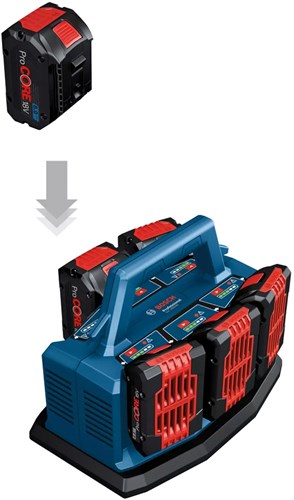 Bosch blauw gal 18v6-80 oplader | voor 6 accu's | 8a | 1600a01u9l