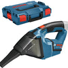 Bosch blauw gas 12v professional accu stofzuiger | zonder accu's en lader in l-boxx - 06019e3001