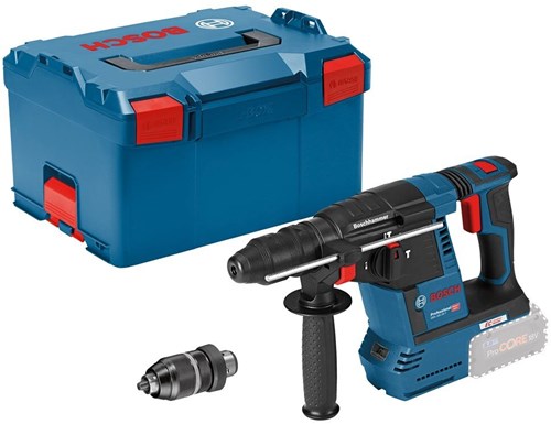 Bosch blauw gbh 18v-26 f | accu boorhamer 18v sds-plus in l-boxx met wisselboorhouder en handgreep | zonder accu's en lader - 061191000j