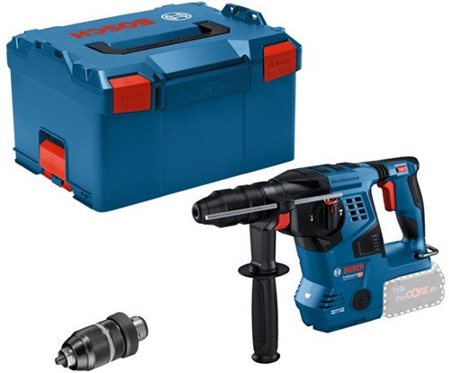 Bosch blauw gbh 18v-28 cf | accu boorhamer | met sds plus snelwisselboorhouder | in l-boxx 238 | zonder accu's en lader - 0611921001