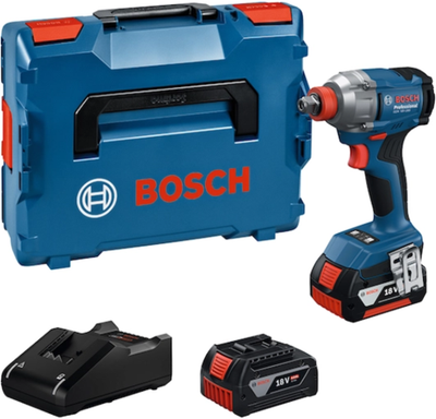 Bosch blauw gdx 18v-285 accu slagschroevendraaier slagmoeraanzetter | inclusief 2x gba 18v 4,0 ah lader gal 18v-40 - 06019n2102