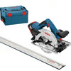 Bosch blauw gks 18v-57 g professional accu cirkelzaag | 5.0ah li-ion | in l-boxx | met 1600mm geleiderail - 06016a2102