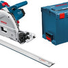 Bosch blauw gkt 55 gce invalzaag | + 1.6m geleiderail | in l-boxx - 0601675002