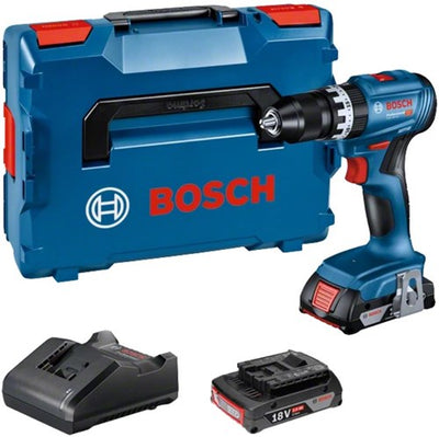 Bosch blauw gsb 18v-45 accu schroef- en klopboormachine | 2 x 2,0 ah accu + oplader | in l-boxx - 06019k3303