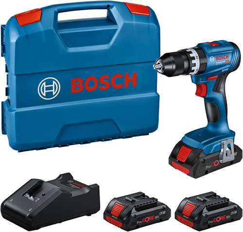 Bosch blauw gsb 18v-45 accu schroef- en klopboormachine | 3 x 4,0 ah procore accu | in l-case - 0615a5002u