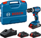 Bosch blauw gsb 18v-45 accu schroef- en klopboormachine | 3 x 4,0 ah procore accu | in l-case - 0615a5002u