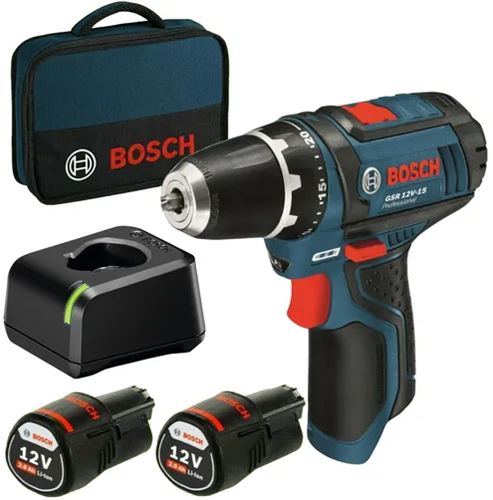 Bosch blauw gsr 12v-15 accuschroefboormachine | 12v 2.0ah li-ion - 060186810f