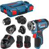 Bosch blauw gsr 12v-15 flexiclick accuschroefboormachine + gfa 12-x 12-b 12-w in l-boxx (2x 2.0ah accu)