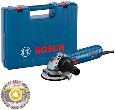 Bosch blauw bosch professional gws 12-125 haakse slijper 125mm 1200w in koffer + diamantschijf - 06013a6102