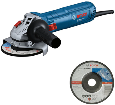 Bosch professional gws 12-125 haakse slijper 125mm 1200w + doorslijpschijf - 06013a6100