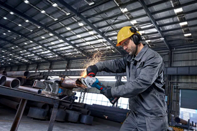 Bosch blauw bosch professional pro gws 18v-11ps accu haakse slijper 125mm 18v basic body in l-boxx - 06019n4301