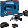 Bosch blauw gws 18v-11 s accu haakse slijper | inclusief 2x gba 18v 5,0 ah gal 1880 cv lader - 06019n4002