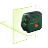 Bosch groen advancedlevel 2g set kruislijnlaser | geïntegreerde li-ion batterij + opbergetui + statief 1,2 m - 0603663gz1