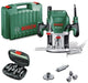 Bosch groen bosch pof 1400 ace bovenfrees incl. 6-delige frezenset in koffer - 1400w