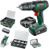 Bosch groen universalimpact 18v | accuklopboorschroevendraaier | 1.5 ah + 2.5 ah accu + lader | + systembox en accessoires 06039d4107