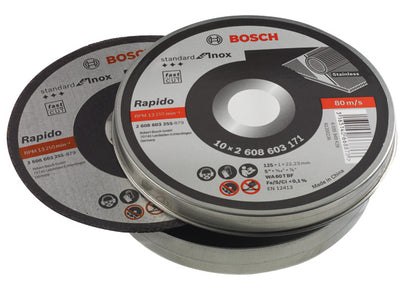 Bosch accessoires bosch doorslijpschijven metaal inox 115mm x 1 mm | per 10 - 2608603254