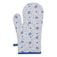 Clayre eef ovenhandschoen roosjes wit blauw 18x30cm katoen