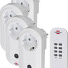 Brennenstuhl draadloze schakelaarset rc ce1 4001, set van 4 draadloze stopcontacten (voor binnen, met handzender en hogere contactbescherming) wit