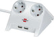 Brennenstuhl desktop-power usb-charger 2 usb-laadaansluiting 2100ma 2-voudig wit gepolijst 1,8m h05vv-f 3g1,5
