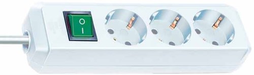 Brennenstuhl eco-line 3-voudige witte stekkerdoos met schakelaar | 1152320400 - 1152320400