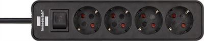 Brennenstuhl ecolor stekkerdoos 4-voudig zwart 1,5m h05vv-f 3g1,5 - 1153240000