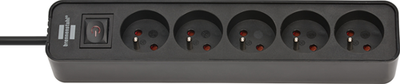 Brennenstuhl ecolor stekkerdoos | 5-voudig | zwart | 3m h05vv-f 3g1,5 | fr be - 1153254300