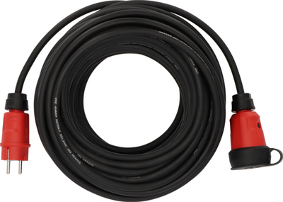 Brennenstuhl professional verlengsnoer vn 2100 | ip44 | 25m | zwart | h07rn-f 3g1,5 - 9161250110