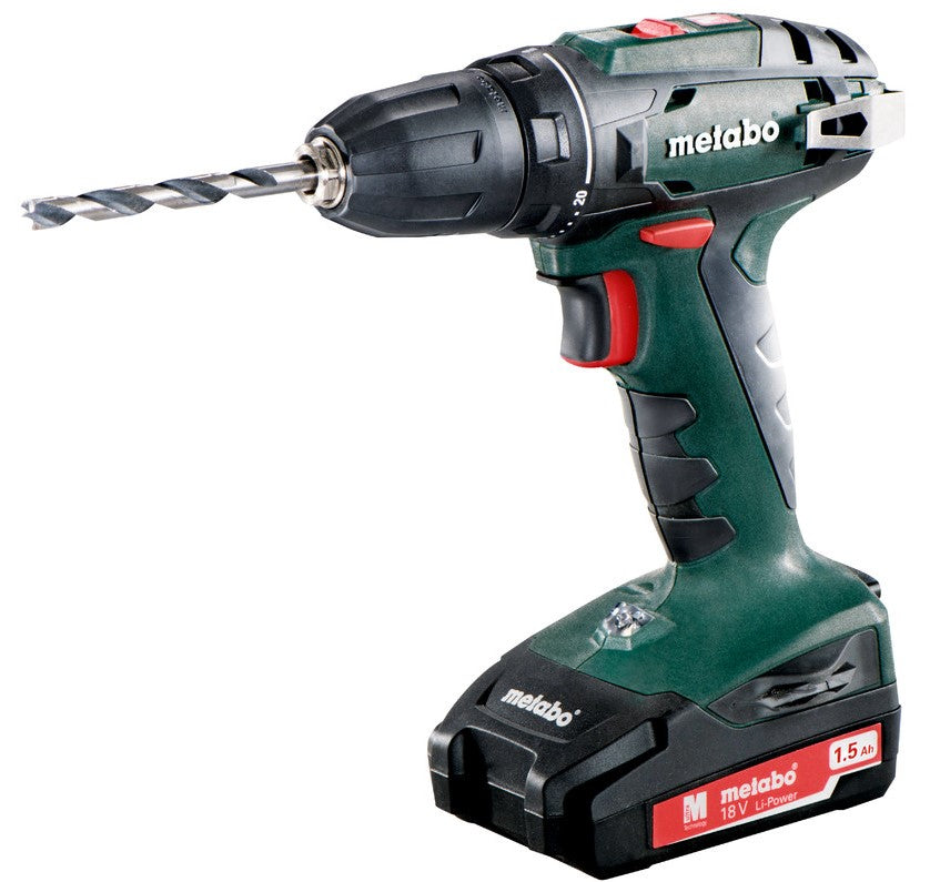 Metabo bs 18 accu boorschroefmachine | 18 v | 2 x 1.5 ah li-power, sc 60 plus | in koffer - 602207550
