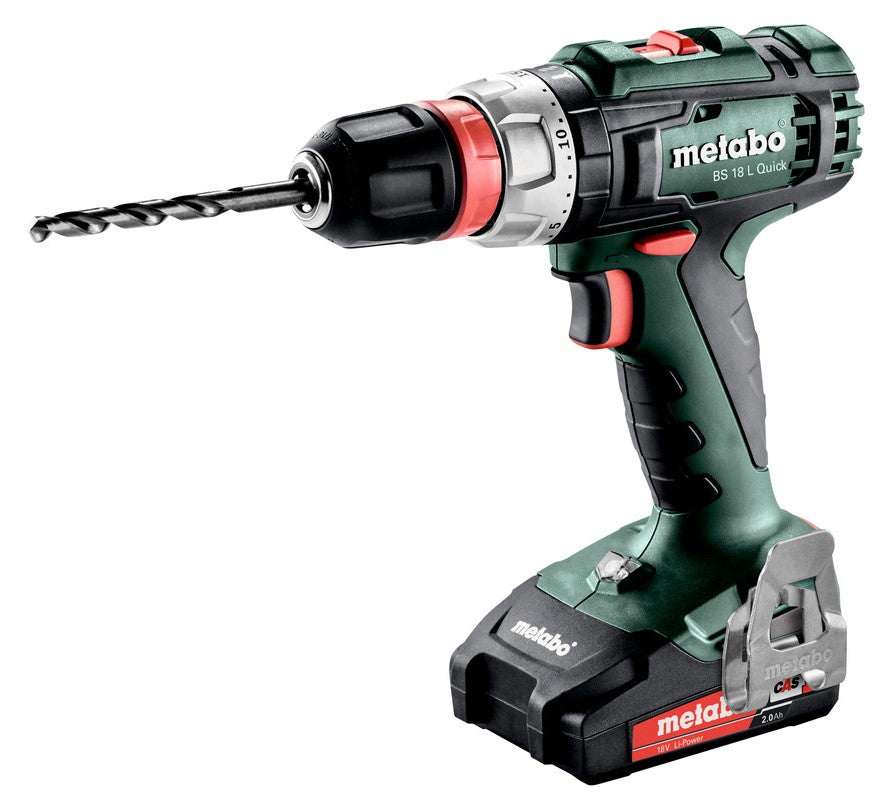 Metabo bs 18 l quick accu boorschroefmachine |18 volt | 2 x 2,0 ah li-power, sc 60 plus | in metabox - 602320500