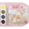 Little dutch verfboek fairy garden - knutselboek tekenen en schilderen, incl kwast en 4 kleuren verf - peuter kleuter - vakantieboek - speelgoed 3 jaar