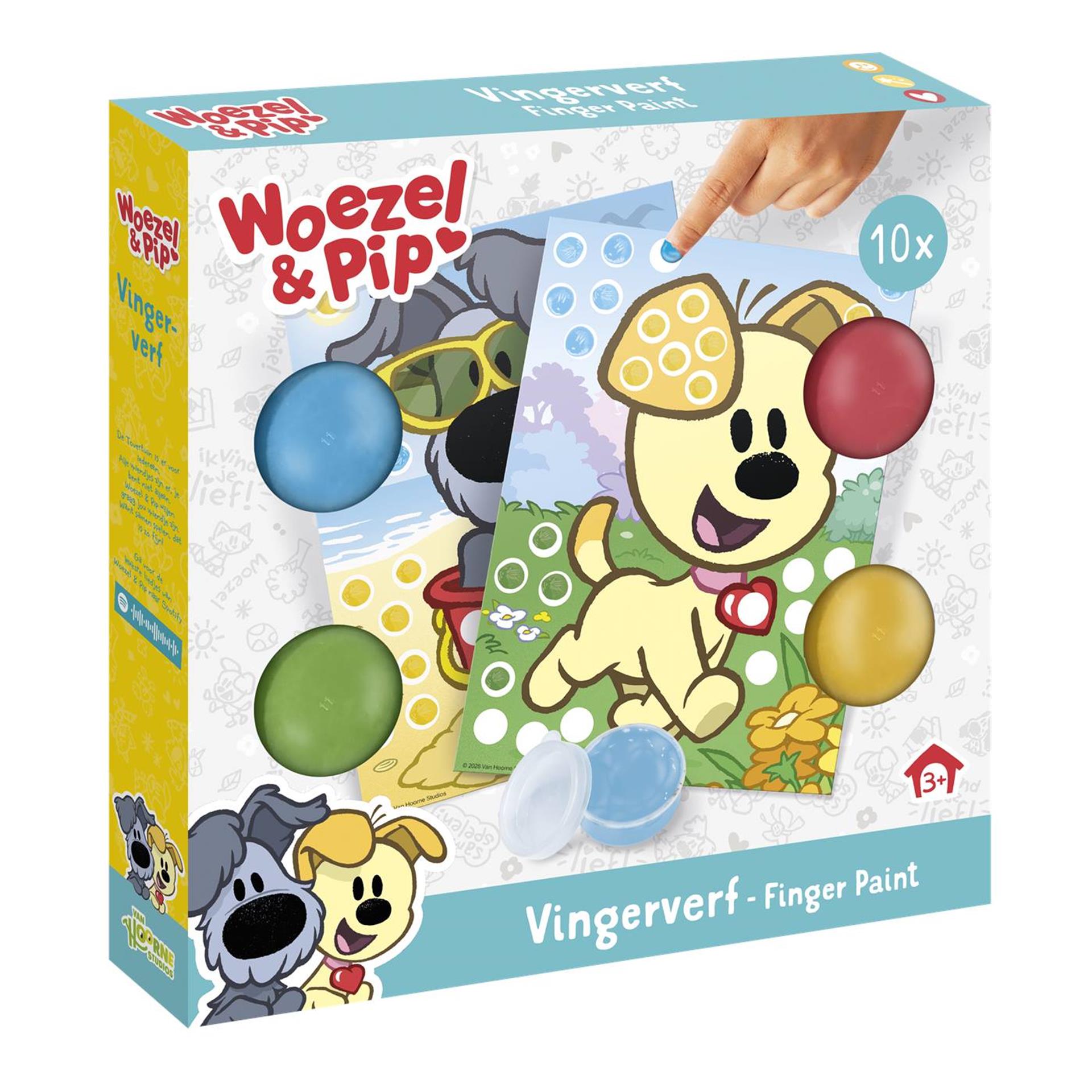 Woezel pip creatief met vingerverf - creatief speelgoed knutselen junior peuter kleuter - vanaf 2 jaar - cadeautip junior